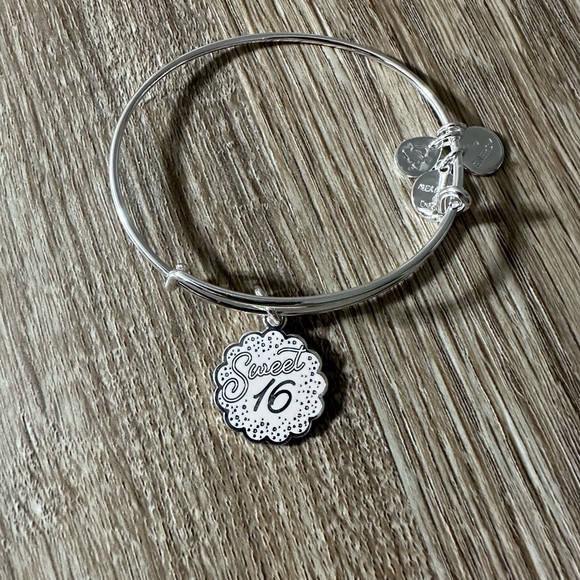 Alex and ani Silver 'Sweet 16' Charm Bangle Bracelet - Picture 1 of 1